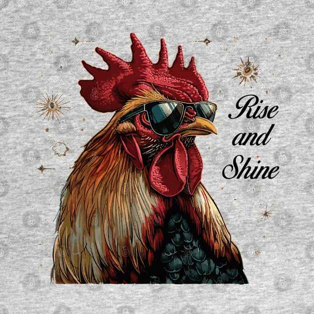 Rise and Shine - Rooster (with Black Lettering) by VelvetRoom